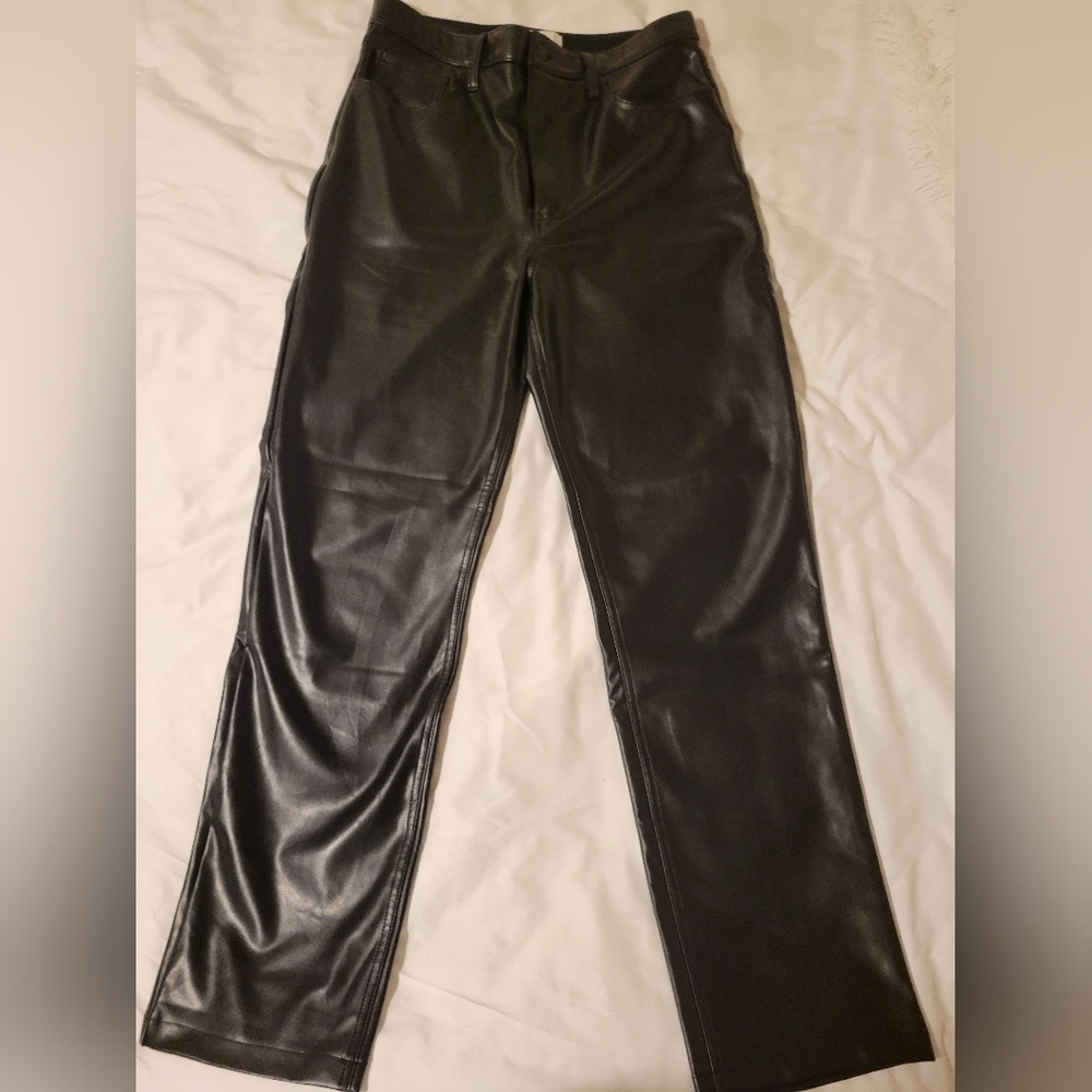 A&F 90's Straight Ultra High Rise Faux Leather Pants